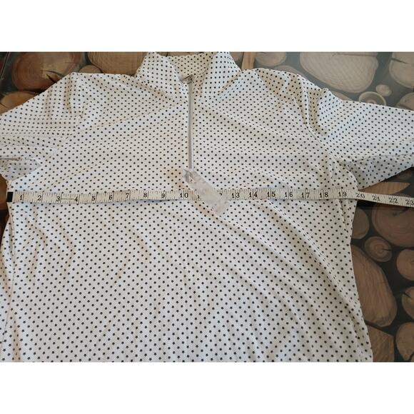 GG Blue Luxe Sport Long Sleeve Mock Neck Quarter Zip Vented Mesh Shirt Large - Picture 4 of 12